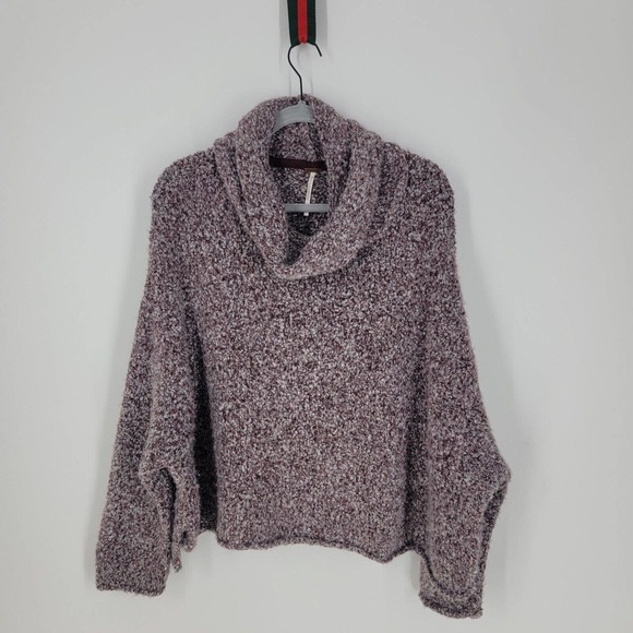 Free People Women's Size Small BFF Sweater Purple Cowl Neck Oversized - Picture 2 of 11
